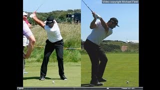 Jon Rahm golf swing  Long Iron faceon amp downtheline July 2017 [upl. by Johannah]