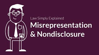 Misrepresentation and Nondisclosure  Contracts  Defenses amp Excuses [upl. by Netnilc]