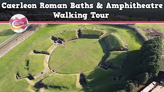 CAERLEON ROMAN BATHS amp AMPHITHEATRE WALES  Walking Tour  Pinned on Places [upl. by Tobye]