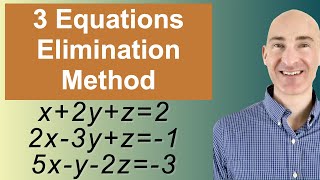 Solving Systems of 3 Equations Elimination [upl. by Aenea]