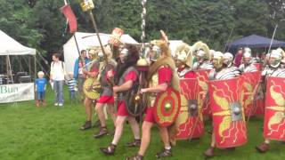 Roman Reenactment at the Amphitheatre in Caerleon Marching In [upl. by Nivram]